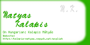 matyas kalapis business card